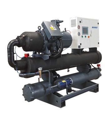 좋은 가격 74m3/h 물 냉각 스크루 냉장고 210HP 330KW/283800Kcal 79.6KW 압축기 온라인으로